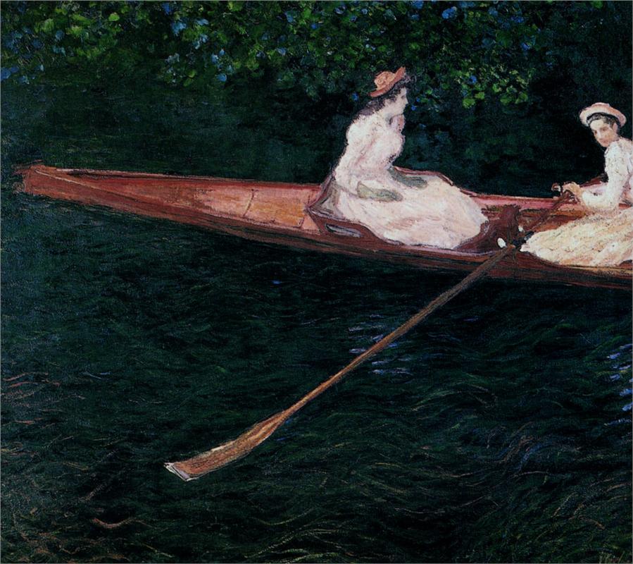 The Pink Skiff, Boating on the Ept, 1887 - Claude Monet Paintings